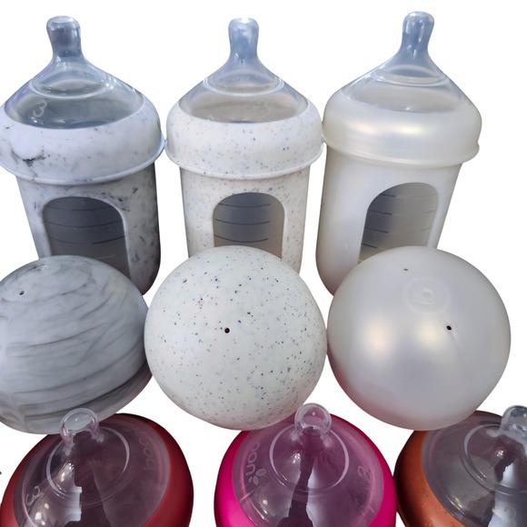 Big Lot Of Boon Nursh Baby Bottles 8 oz and Size 3, 2 & 1 Nipples & Storage Buns - Picture 16 of 16
